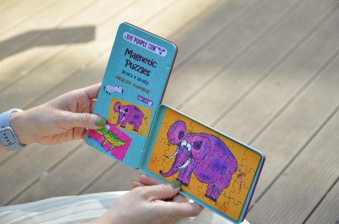 Gra magnetyczna podróżna The Purple Cow - Puzzle