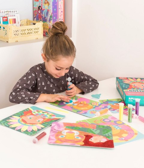 Kolorowanka piaskowa zestaw z brokatem Apli Kids