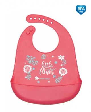 CANPOL 74/023 Śliniak silikonowy z kieszonką WILD NATURE różowy