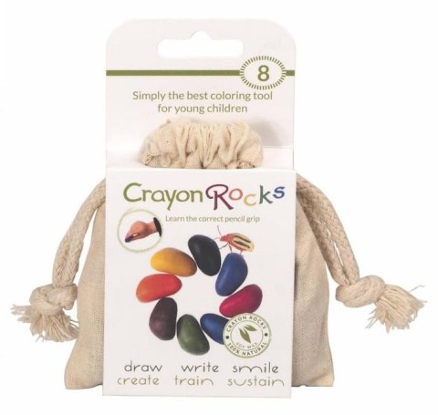 Kredki Crayon Rocks w bawełnianym woreczku - 8 kolorów