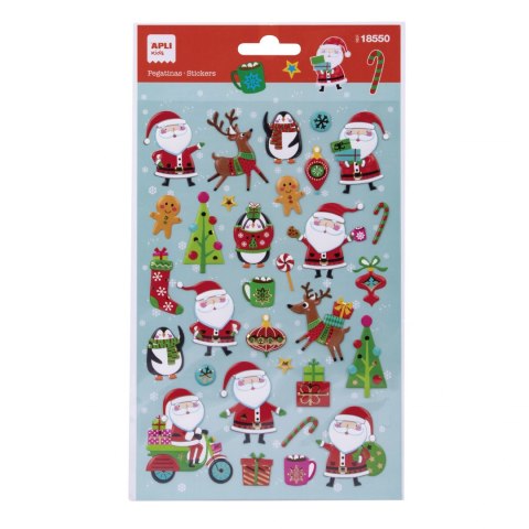 Świąteczne naklejki Apli Kids - Święty Mikołaj