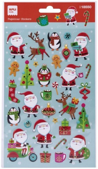 Świąteczne naklejki Apli Kids - Święty Mikołaj