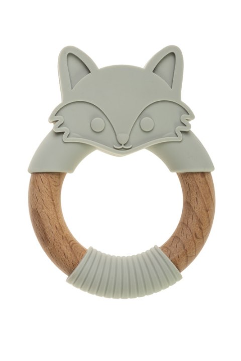 BOCIOLAND GRYZAK DREWNIANY SILIKONOWY LISEK SZARY