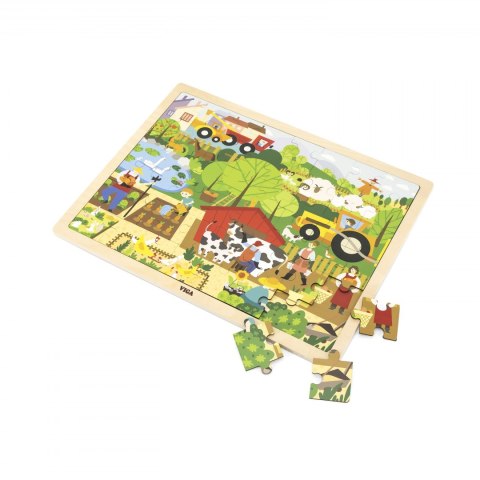 Viga 44587 Puzzle na podkładce 48 elementów - poznajemy zoo