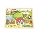 Viga 44588 Puzzle na podkładce 48 elementów - poznajemy farmę