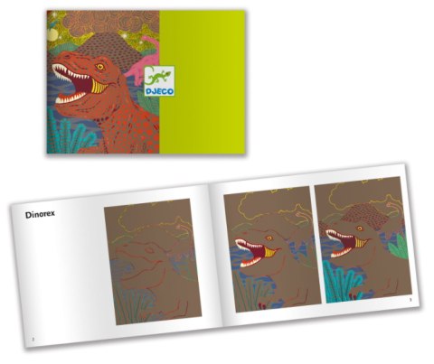 DJECO ZESTAW WYDRAPYWANKA KOLOROWANKA DINOZAURY DJECO ZESTAW WYDRAPYWANKA KOLOROWANKA DINOZAURY