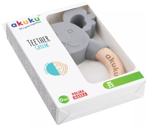 AKUKU A0137 Gryzak Królik silikon/drewno