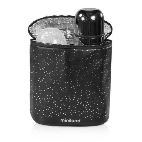 MINILAND Termoopakowanie Deluxe na termosy/butelki 500ml - czarne/srebrne