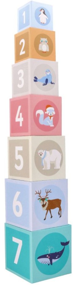 PIRAMIDA WIEŻA KLOCKI KARTONOWE ZWIERZĘTA DOMKI ADAM TOYS