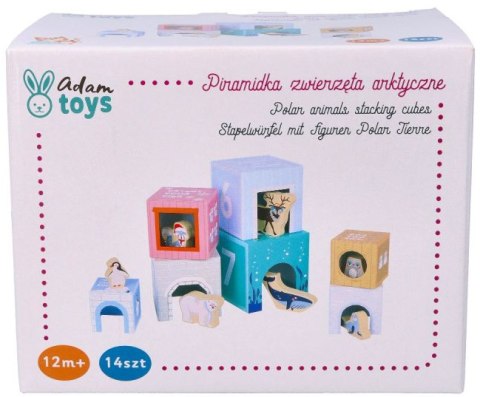 PIRAMIDA WIEŻA KLOCKI KARTONOWE ZWIERZĘTA DOMKI ADAM TOYS