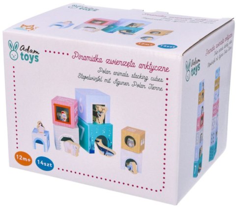 PIRAMIDA WIEŻA KLOCKI KARTONOWE ZWIERZĘTA DOMKI ADAM TOYS