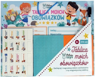 ADAM TOYS MAGNETYCZNA TABLICA OBOWIĄZKÓW DOBREGO ZACHOWANIA