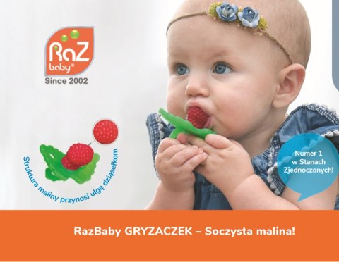 Gryzaczek soczysta malina, niebieski, RaZbaby