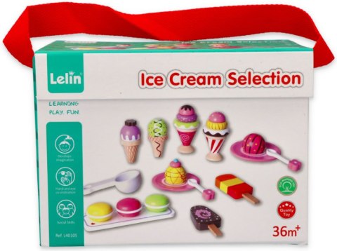 LELIN LODY DREWNIANE LODZIARNIA ZESTAW 25 SZT