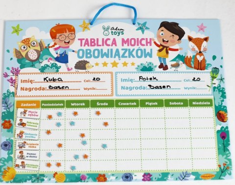 ADAM TOYS MAGNETYCZNA TABLICA OBOWIĄZKÓW DOBREGO ZACHOWANIA