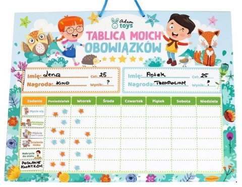 ADAM TOYS MAGNETYCZNA TABLICA OBOWIĄZKÓW DOBREGO ZACHOWANIA