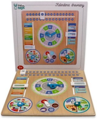 ADAM TOYS Tablica edukacyjna kalendarz + zegar dla dziecka