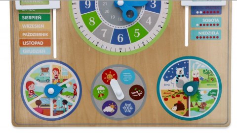 ADAM TOYS Tablica edukacyjna kalendarz + zegar dla dziecka