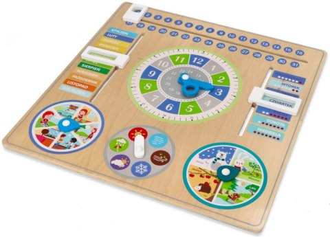 ADAM TOYS Tablica edukacyjna kalendarz + zegar dla dziecka