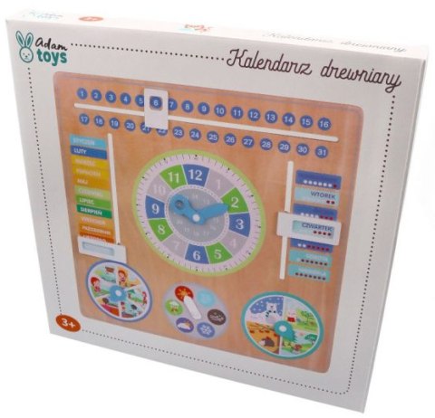 ADAM TOYS Tablica edukacyjna kalendarz + zegar dla dziecka