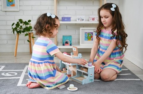 ADAM TOYS Drewniana LODZIARNIA KAWIARNIA Z LODAMI, EKSPRES Sklepik Zestaw