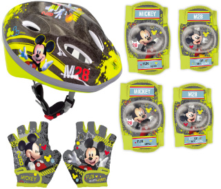 KASK NA ROWER RĘKAWICZKI OCHRANIACZE MYSZKA MICKEY