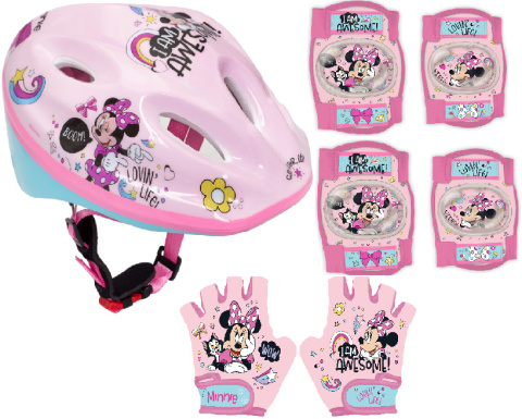 KASK ROWEROWY OCHRANIACZE RĘKAWICZKI MYSZKA MINNIE