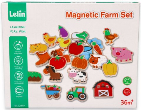 MAGNESY NA LODÓWKĘ FARMA ZWIERZĄTKA ZWIERZĘTA DREWNIANE DLA DZIECI 3+ LELIN