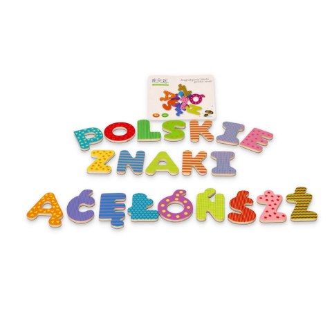 MAGNESY LITERY LITERKI MAGNETYCZNE DREWNIANE + POLSKIE ZNAKI ALFABET 69 SZT