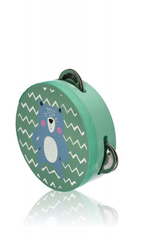 TAMBURYN Z MISIEM ZABAWKA EDUKACYJNA DLA DZIECI INSTRUMENT DREWNO ADAM TOYS