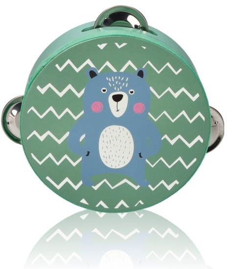 TAMBURYN Z MISIEM ZABAWKA EDUKACYJNA DLA DZIECI INSTRUMENT DREWNO ADAM TOYS
