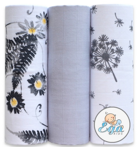 Zestaw 3x pieluszki muślinowe PREMIUM Ega Kids