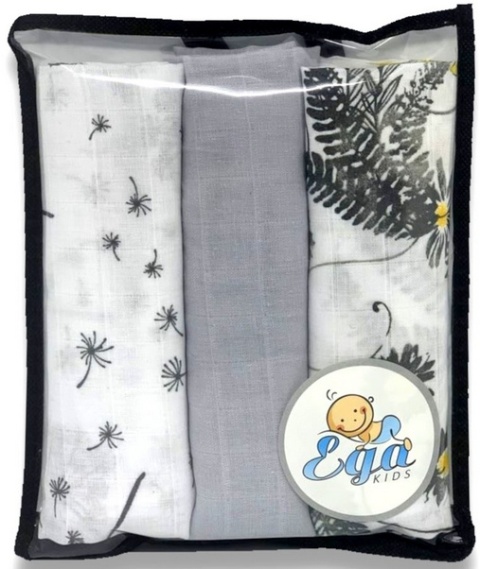 Zestaw 3x pieluszki muślinowe PREMIUM Ega Kids