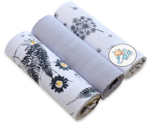 Zestaw 3x pieluszki muślinowe PREMIUM Ega Kids