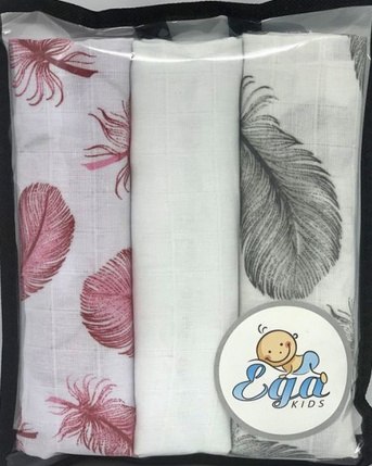 Zestaw 3x pieluszki muślinowe PREMIUM Ega Kids