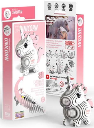 EUGY Eko Układanka Puzzle 3D Zestaw Kreatywny JEDNOROŻEC RÓŻOWY