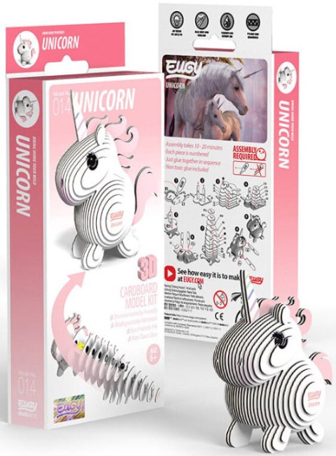 EUGY Eko Układanka Puzzle 3D Zestaw Kreatywny JEDNOROŻEC RÓŻOWY
