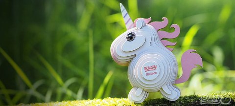 EUGY Eko Układanka Puzzle 3D Zestaw Kreatywny JEDNOROŻEC RÓŻOWY