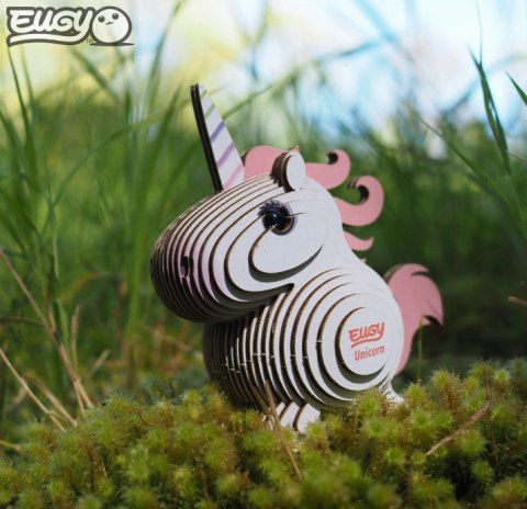 EUGY Eko Układanka Puzzle 3D Zestaw Kreatywny JEDNOROŻEC RÓŻOWY