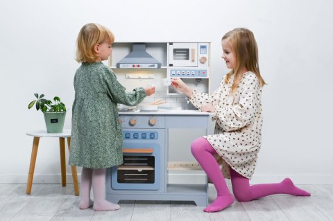KUCHNIA DREWNIANA DLA DZIECI INTERAKTYWNA OKAP ŚWIATŁO AKCESORIA ADAM TOYS