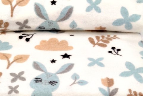 Ega Kids PIELUCHA FLANELA 70/80 JEŻYK-KRÓLIK NIEBIESKI