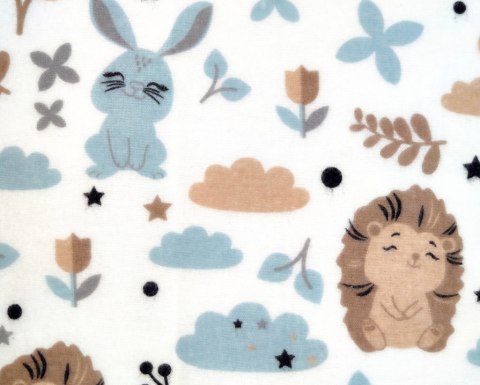 Ega Kids PIELUCHA FLANELA 70/80 JEŻYK-KRÓLIK NIEBIESKI