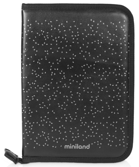 MINILAND Etui na dokumenty -Deluxe-czarne/srebrne