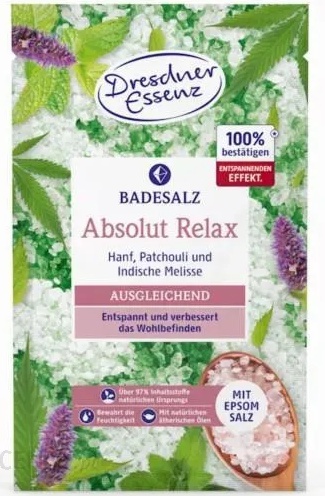 ABSOLUTNY RELAKS z solą EPSOM - ANTYSTRESOWA kąpiel - sól do kąpieli 60g - DRESDNER ESSENZ