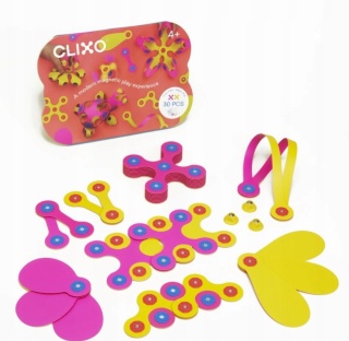 CLIXO KLOCKI MAGNETYCZNE CREW PACK, RÓŻOWO-ŻÓŁTE