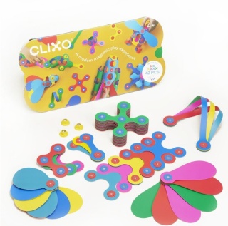 CLIXO KLOCKI MAGNETYCZNE ZESTAW KONSTRUKCYJNY RAINBOW 42 ELEMENTY