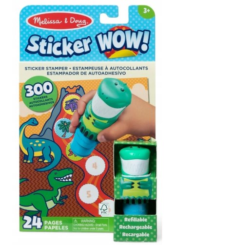 STICKER WOW! STEMPELKI Z NAKLEJKAMI DINOZAURY Melissa & Doug