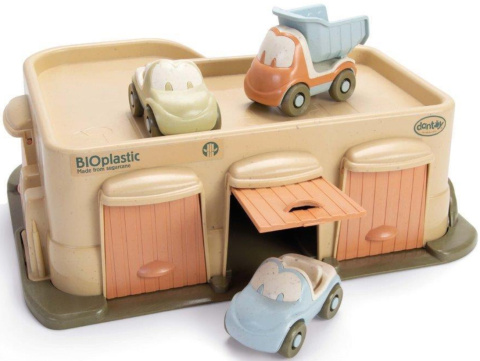 BIO garaż z 3 autami i kartonowe zabawki