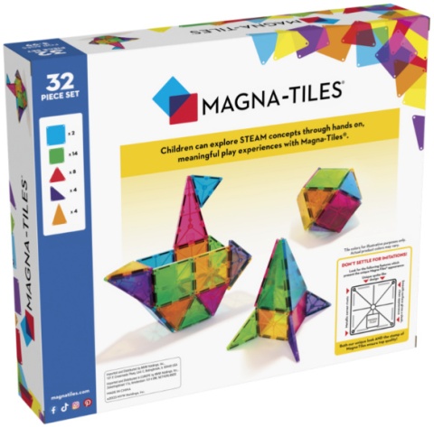 MAGNA-TILES KLOCKI MAGNETYCZNE CLASSIC STARTER 32 elementy