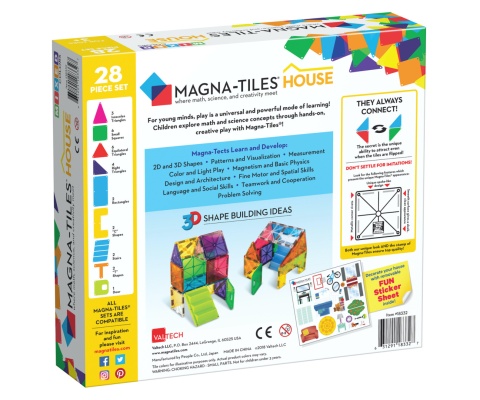 MAGNA-TILES KLOCKI MAGNETYCZNE HOUSE DOM DOMEK 28 el.
